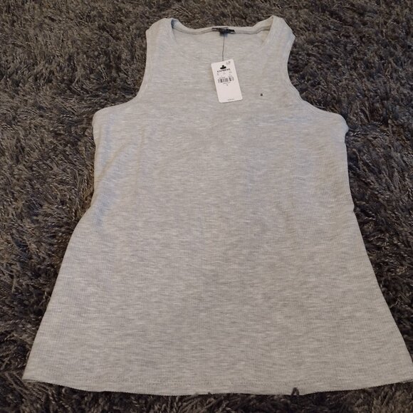 Express Fitted Ribbed High Neck Tank - Picture 1 of 9